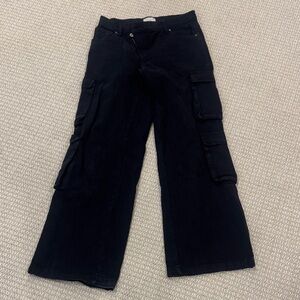 PacSun Black Wide Leg Cargo Jeans